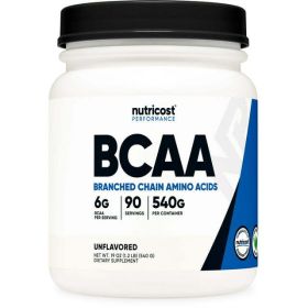 Nutricost BCAA Powder 2:1:1 (Unflavored) 90 Servings - Gluten Free & Non-GMO Supplement