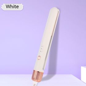 Electric Hair Straightener Two-in-one Small Hair Straightener Mini (Option: White-US)