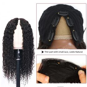 V-shaped Human Hair Curly Headband (Option: 180density-14inch)