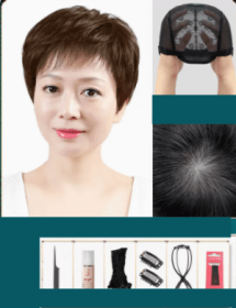 Full Head Wig Female Short Real Human Hair (Option: 6set)