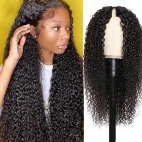 V-shaped Human Hair Curly Headband (Option: 150density-12inch)