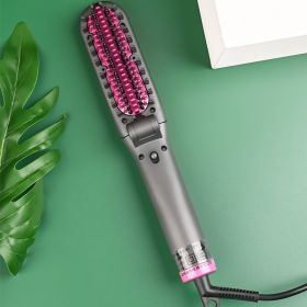 Dual Purpose Negative Ion Electric Straight Hair Comb (Option: Grey-Flat insertion)