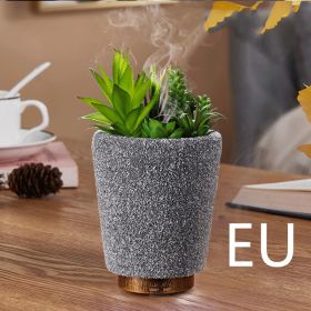 Simulation Of Green Plant Ultrasonic Aromatherapy Humidifier (Option: Grey-EU)