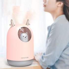 Cute Pet Bear Usb Mini Humidifier Home Bedroom Mute (Color: PINK)