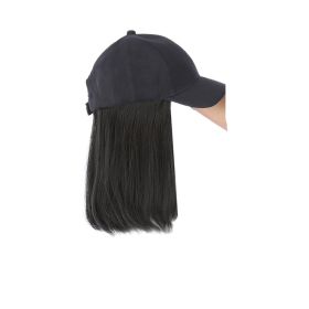 Hat Wig All-In-One Female Fashion Cap (Option: Brown black)