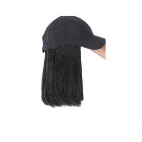 Hat Wig All-In-One Female Fashion Cap (Option: Natural Black)