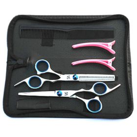 Hairdressing And Hairdressing Scissors Bangs Cut Set (Option: Upgraded six piece set of flat)