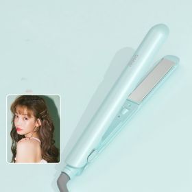 Small Splint Female Straight Hair Curly Hair Negative Ion Curling Iron Straight Clip Small Portable (Option: Green-Plug in)