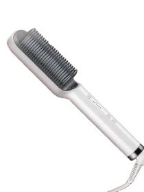 Internal Buckle Straightening Comb And Curling Iron Dual (Option: White-U.S. regulations)