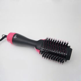 Multifunctional Hot Air Comb Amazon Cross-Border Three-In-One Hair Dryer Curler Straight Hair Comb Styling Comb (Option: Pink-AU)