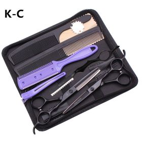 Cut Bangs And Thinning Hairdressing Set Scraper Hair Cutting Tool (Option: Black-C)