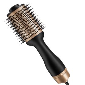 Multifunctional Hot Air Comb Amazon Cross-Border Three-In-One Hair Dryer Curler Straight Hair Comb Styling Comb (Option: Gold-US)