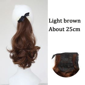 Women's Synthetic Long Wavy Ponytail Ribbon Drawstring (Option: Light Brown-25cm)