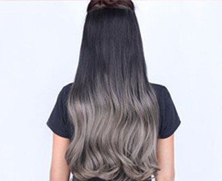 Big wave one piece wig hair piece (Option: Gradient linen grey)