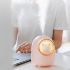 Cartoon Space Capsule Portable Wireless Humidifier (Option: Pink-Battery)