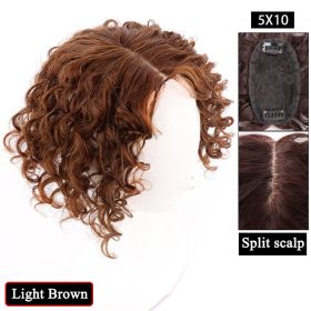 Women's Fashion Simple Curly Hair Wig Set (Option: Light Brown)