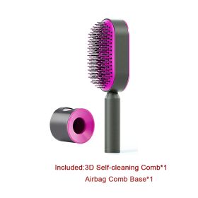 Self Cleaning Hair Brush For Women One-key Cleaning Hair Loss Airbag Massage Scalp Comb Anti-Static Hairbrush (Option: Set C)