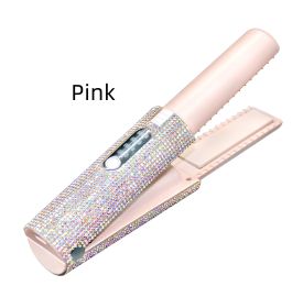 Professional Hair Straightener Charging Portable USB Wireless Hair Straightener For Women Hair Care (Option: Pink-USB)