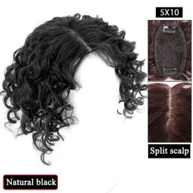 Women's Fashion Simple Curly Hair Wig Set (Option: Natural Black)