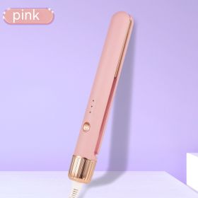 Electric Hair Straightener Two-in-one Small Hair Straightener Mini (Option: Pink-EU)