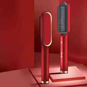 Multifunctional Electric Heating Hair Straightening Comb (Option: Red-UK)