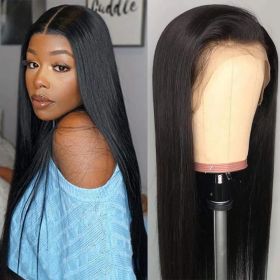 Wig Female Chemical Fiber Front Lace Middle Black (Option: 16 Inches)