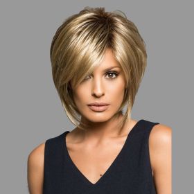 Women's Fashion Realistic High-temperature Fiber Micro-volume Short Hair Wig (Option: WIG401 Light Gold)