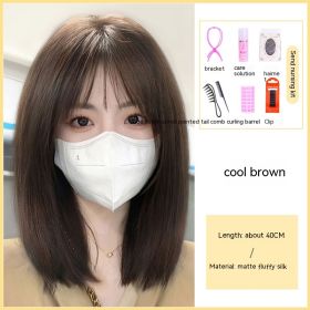 Female Nature Simulation Full Wig (Option: Cool brown set)