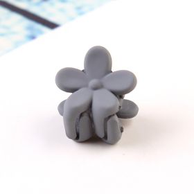 Flower mini hairpin (Color: Grey)