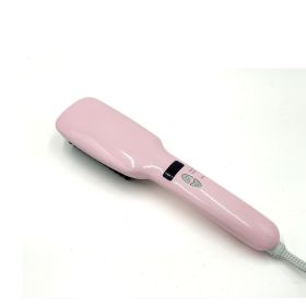 Massage Comb Ceramic Inner Buckle Hair Straightener (Option: Pink-US)