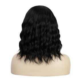 European And American Style Wig Water Ripple Short Curly Hair (Color: Black)