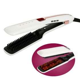 Multifunctional Negative Ion Infrared Spray Steam Hair Straightening Comb (Option: White-US)