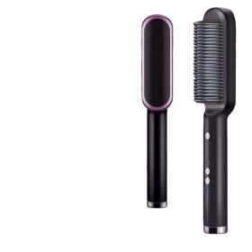 Multifunctional Electric Heating Hair Straightening Comb (Option: Black-US)