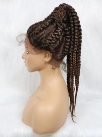 Braided Lace Front Synthetic Wig Braids African Braiding Hair (Option: 1B30)