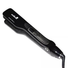 CLRLIFE Steam Hair Brush Titanium Ceramic Flat Iron (Option: Black-US)