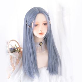 Princess Cherolita Mid-length Straight Lolita Wig (Option: Fog blue)