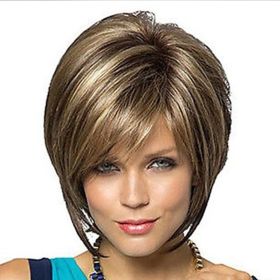 Women's Fashion Realistic High-temperature Fiber Micro-volume Short Hair Wig (Option: WIG021 Mixed Color)