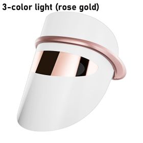 LED Seven-color Beauty Mask Photon Skin Rejuvenation Instrument (Option: Rose Gold-3.colors)