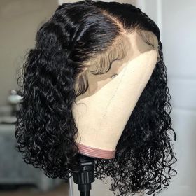 New Hot European And American Front Lace Wig Medium Black African Small Curly Short Curly Hair (Option: 10 Inches)