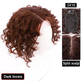 Women's Fashion Simple Curly Hair Wig Set (Option: Dark Brown)