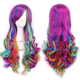 Harajuku Style Colored Female Long Curly Hair Hood (Option: M18182)