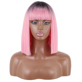 Short Straight Bangs Chemical Fiber Wig (Option: R1B 2311)