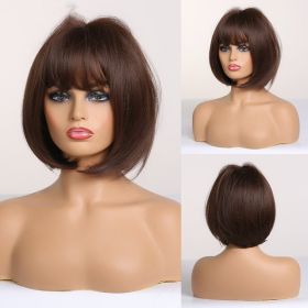 Gradient Blonde Highlights Trendy Bangs Hair (Option: Tesco1551)