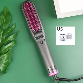 Dual Purpose Negative Ion Electric Straight Hair Comb (Option: Grey-US)