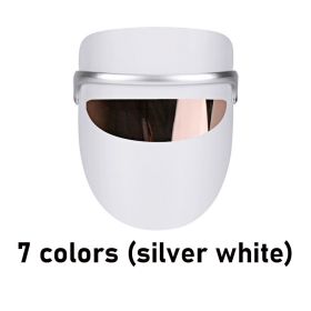 LED Seven-color Beauty Mask Photon Skin Rejuvenation Instrument (Option: Silver white-7.colors)