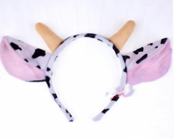 Performance Cartoon Animal Headband Plush Headdress (Option: Horned cows)