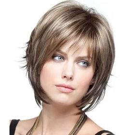 Women's Fashion Realistic High-temperature Fiber Micro-volume Short Hair Wig (Option: WIG020 Mixed Color)