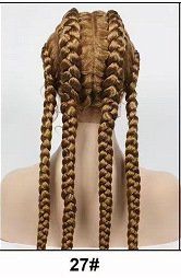 Front Lace Synthetic Fiber Four Braid Wig (Option: 27style)