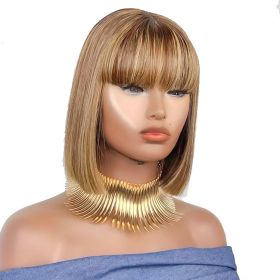 Women's Short With Bangs Mechanism Real Hair (Option: 8INCH)