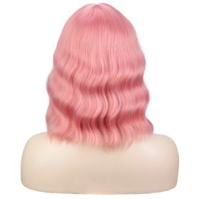 European And American Style Wig Water Ripple Short Curly Hair (Color: PINK)